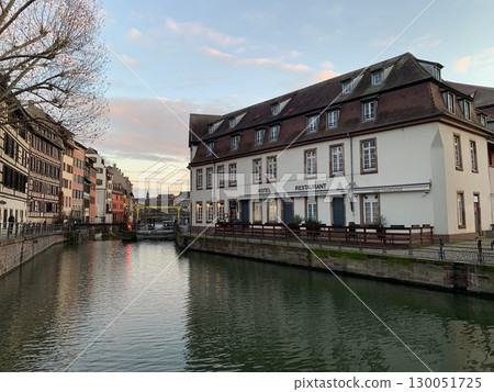 Winter sunset at La Petite France, a World Heritage Site in Strasbourg Winter sunset at La Petite France, a World Heritage Site in Strasbourg 130051725