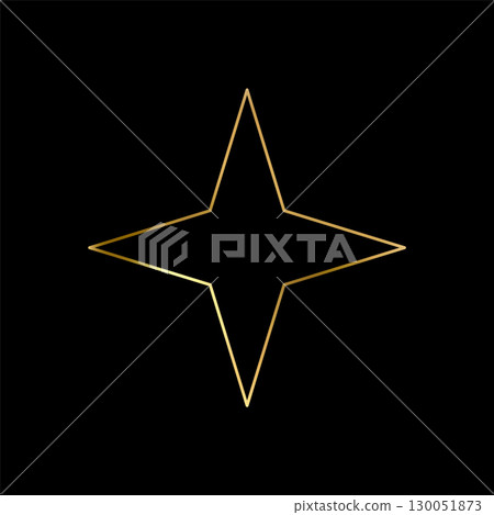 Outline Gold Star icon. Holiday stars line art 130051873