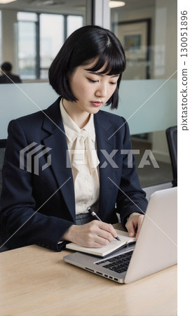 Young woman using a personal computer 130051896