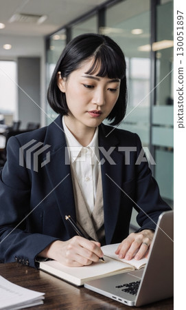 Young woman using a personal computer 130051897
