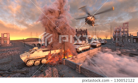 Cityscape under attack 130052122