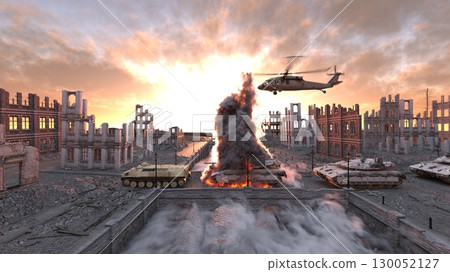 城市景觀遭受攻擊 130052127