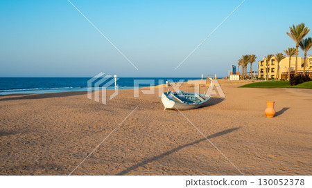 Shallow Bay at Marsa Alam Resort with Mountains 130052378