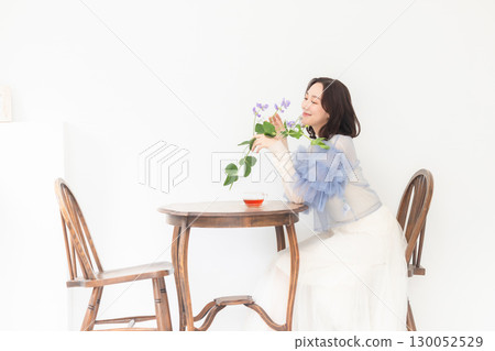 Woman with a bouquet 130052529