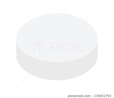 Illustration of a round white tablet - Simple tablet material for medical medicines, supplements, drugs, etc. 130052703