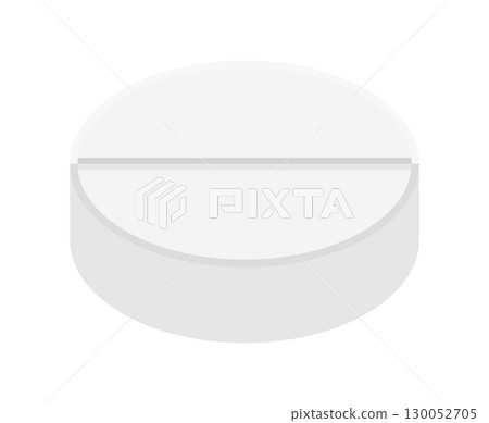 圓形白色藥片的插圖 - 用於醫療藥物、補充劑、藥物等的簡單藥片材料。 130052705