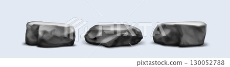 Grey stone podium rock platforms 130052788