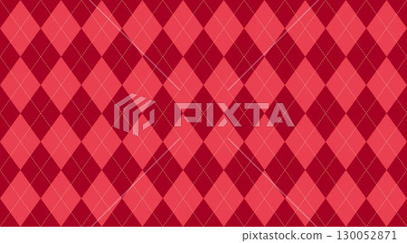 Christmas rhombus seamless pattern. Xmas red plaid texture with gold line. Argyle geometric diamond abstract pattern. Christmas design wrapping bg. Vector illustration isolated on red background Christmas rhombus seamless pattern. Xmas red plaid texture with gold line. Argyle geometric diamond abstract pattern. Christmas design wrapping bg. Vector illustration isolated on red background 130052871