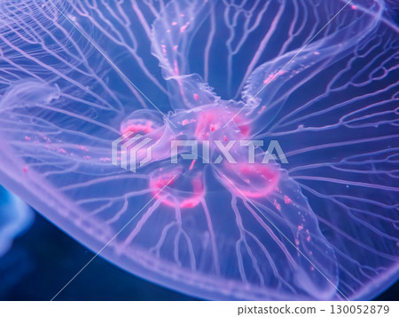 Detail of jellyfish observed at the aquarium 130052879