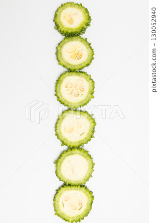 sliced bitter gourd stock photo sliced bitter gourd stock photo 130052940