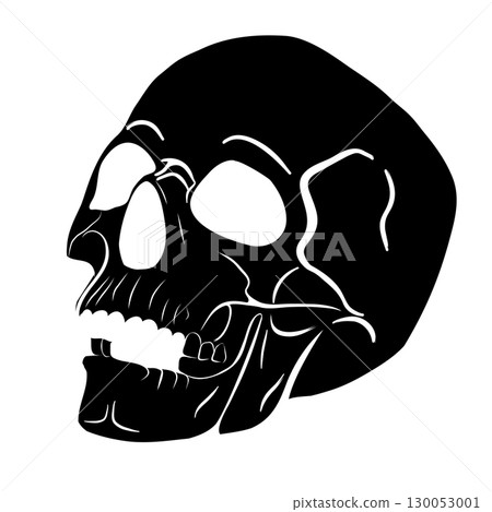 Skull black Silhouette symbol Vector illustration 130053001