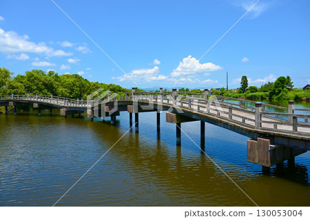 太鼓橋、乙女池、大溝水濱風景、高島市 太鼓橋、乙女池、大溝水濱風景、高島市 130053004
