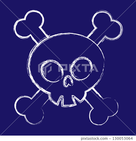 Happy Halloween, scull. Sticker for social media content. Vector hand drawn illustration design. Happy Halloween, scull. Sticker for social media content. Vector hand drawn illustration design. 130053064