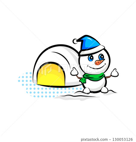 Snowmen and snow huts | Useful seasonal event materials series (winter) | Pop illustrations 130053126