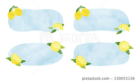 A refreshing watercolor lemon frame illustration set A refreshing watercolor lemon frame illustration set 130053136
