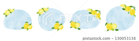 A refreshing watercolor lemon frame illustration set A refreshing watercolor lemon frame illustration set 130053138