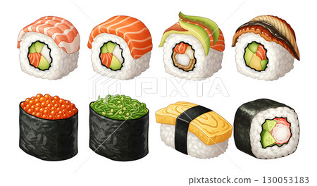 Japan food set. illustration design. 130053183