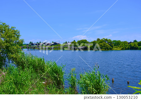 Otomeike Pond, Taiko Bridge, Waterfront Landscape, Takashima City Otomeike Pond, Taiko Bridge, Waterfront Landscape, Takashima City 130053210