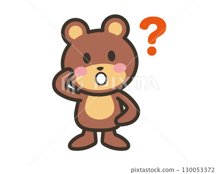 Wondering cute bear character illustration 130053372