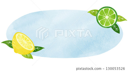 A refreshing watercolor frame illustration of lemons and limes A refreshing watercolor frame illustration of lemons and limes 130053526