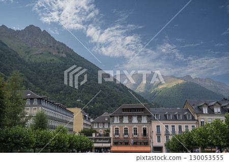 Cauteret architecture blends with mountain landscapes showcasing beautiful historical buildings in a 130053555