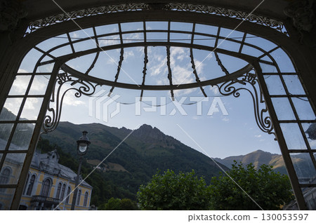 Cauteret architecture blends with mountain landscapes showcasing beautiful historical buildings in a 130053597