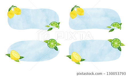 A refreshing watercolor frame illustration set of lemons and limes A refreshing watercolor frame illustration set of lemons and limes 130053793