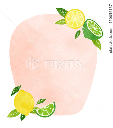 A refreshing watercolor frame illustration of lemons and limes A refreshing watercolor frame illustration of lemons and limes 130054187
