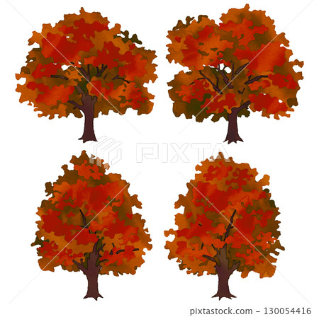 Watercolor style tree autumn leaves Watercolor style tree autumn leaves 130054416