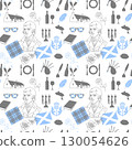 Seamless pattern Robert Burns Night 25th January, United Kingdom Scotland flags. Vector vintage invitation illustration 130054626