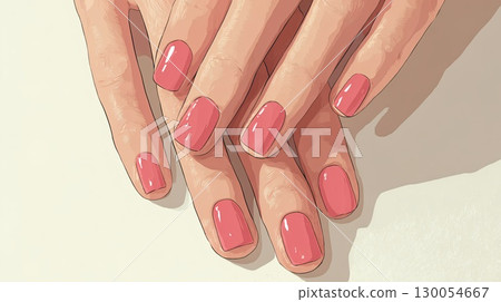 Hand of nailed women 130054667