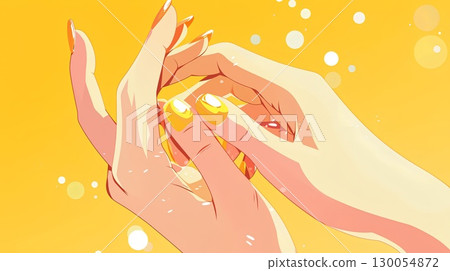 婦女的手繪畫指甲油 婦女的手繪畫指甲油 130054872