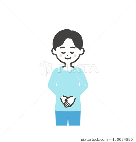 男孩鞠躬的插圖 男孩鞠躬的插圖 130054890