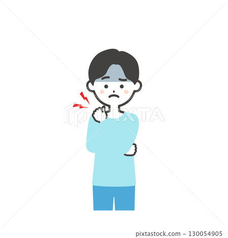 一個男孩抱著肩膀的插圖 一個男孩抱著肩膀的插圖 130054905