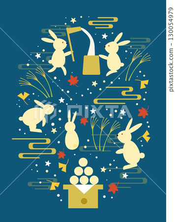 受月球觀測啟發的明信片和背景插圖 130054979