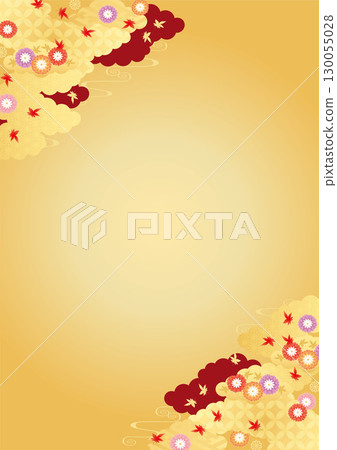 Autumn background 2025 (autumn leaves, etc.) vertical 1-2 vector 130055028