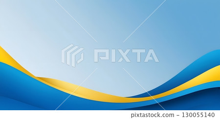 Abstract Blue and Yellow Gradient Waves, Ukrainian Flag Colors, Presentation Background 130055140