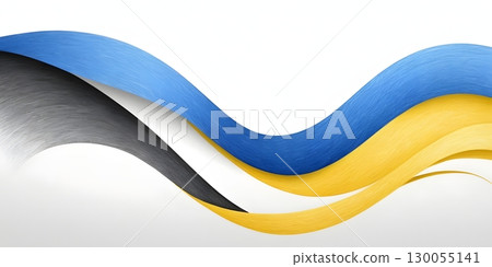 Abstract Blue and Yellow Gradient Waves, Ukrainian Flag Colors, Presentation Background 130055141