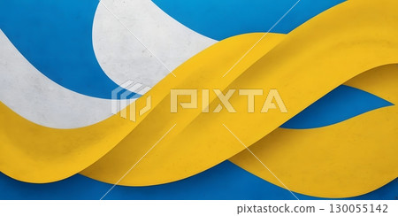 Abstract Blue and Yellow Gradient Waves, Ukrainian Flag Colors, Presentation Background 130055142