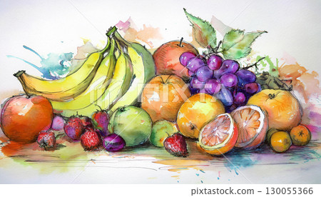 五顏六色的水果背景素材 130055366