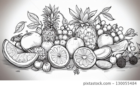 Sketches of various fruits 130055484