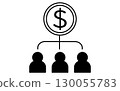 金融科技圖標，用於貸款和籌款圖像，黑色和白色 130055783