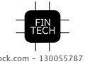 金融科技圖標，黑色和白色 130055787