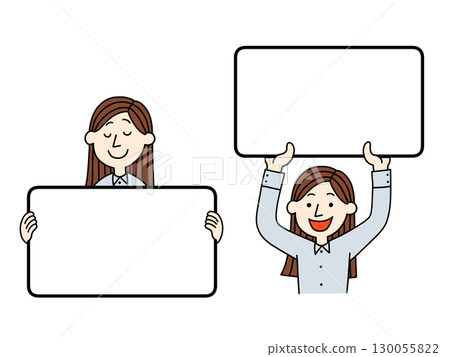 A woman with a board A woman with a board 130055822