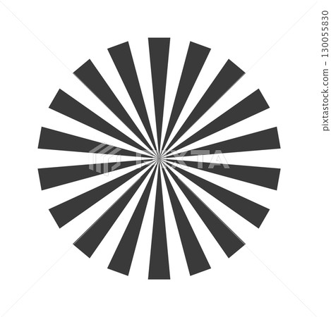 Retro black white sun rays bg. Pop art comic cartoon element. 130055830