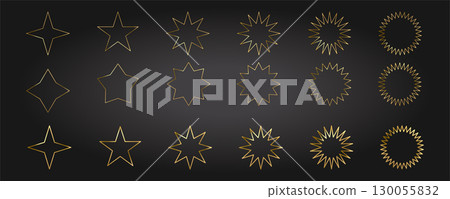 Gold Star icon set. Holiday stars art 130055832