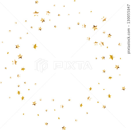 Confetti explosion. Golden serpentine ribbons frame design 130055847