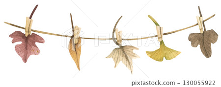 autumn, watercolor, leaf 130055922