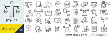 倫理圖標集 130056085