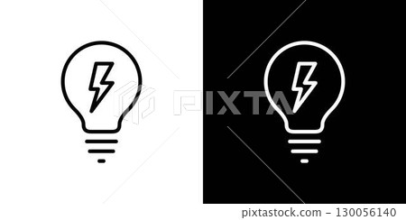 Light bulb idea flash inspiration icon 130056140